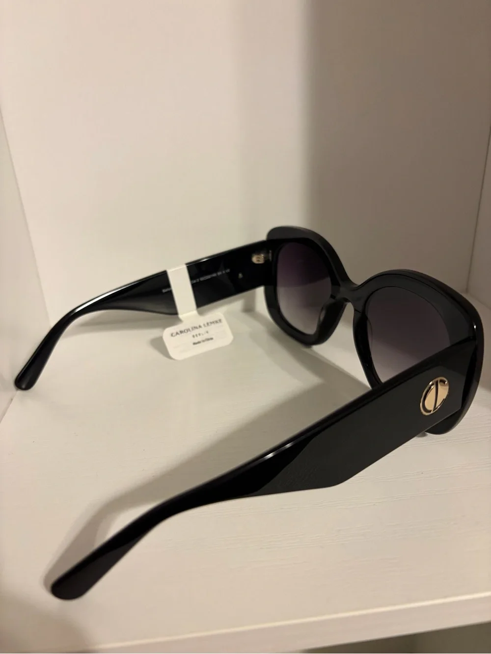 Carolina Lemke NWT Black Oversized Women's Sunglasses